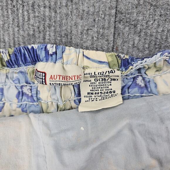 Faded Glory Halter Top Womens Large Y2K Blue Floral Cotton Coastal Festival Boho - Picture 4 of 5